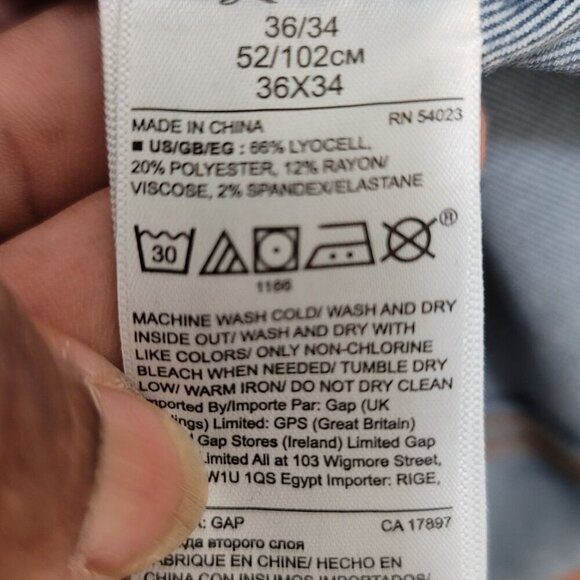 Gap Men's Skinny Blue Denim Jeans Size 36 x34 - Picture 9 of 9